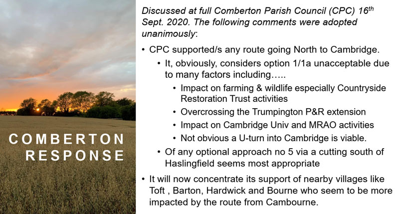 Comberton Parish Council response to CAG